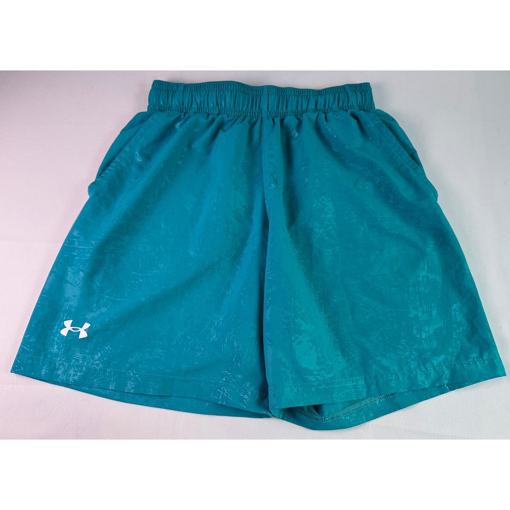 Under Armour Women's Athletic Shorts‎ Medium Teal Blue Loose Fit Gym Workout